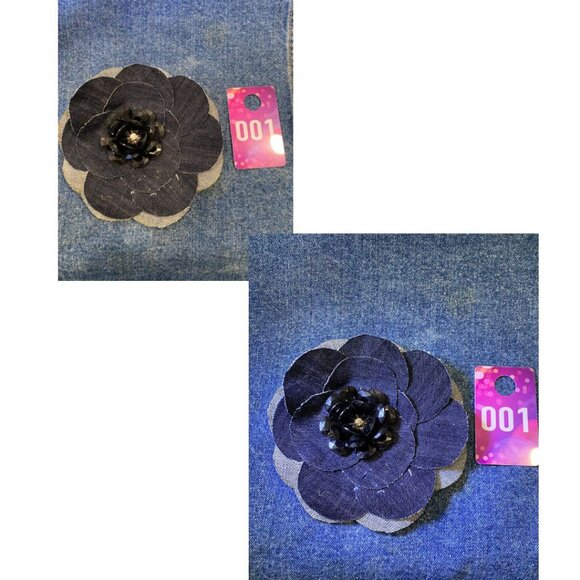 Handmade Denim Diamond & Pearl Brooches - Picture 3 of 8